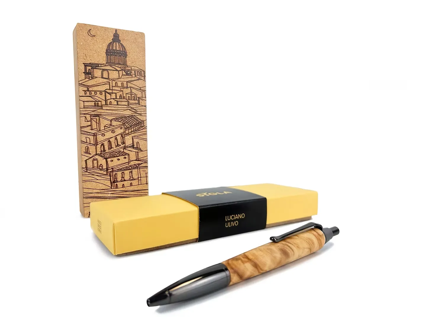 Penna Sygla Luciano in legno di ulivo